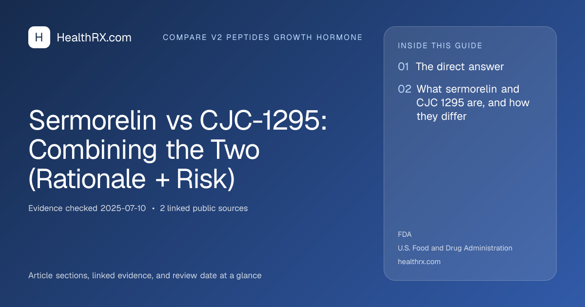 Evidence overview for Sermorelin vs CJC-1295: Combining the Two (Rationale + Risk)
