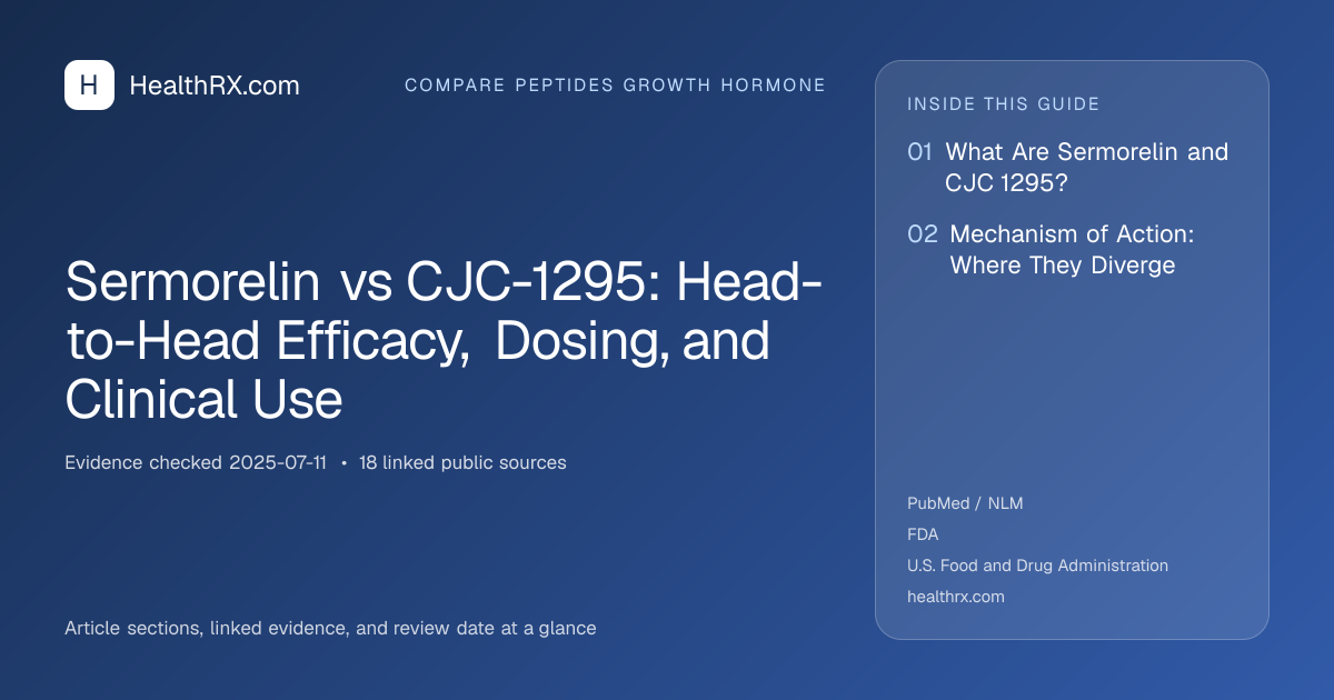 Evidence overview for Sermorelin vs CJC-1295: Head-to-Head Efficacy, Dosing, and Clinical Use