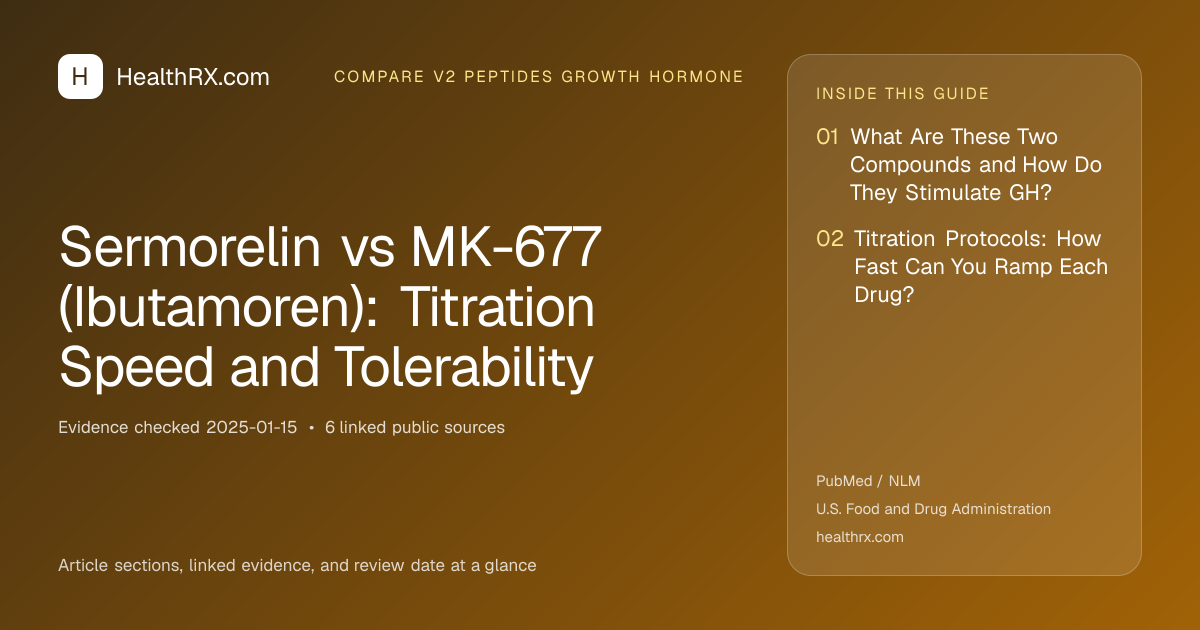 Evidence overview for Sermorelin vs MK-677 (Ibutamoren): Titration Speed and Tolerability