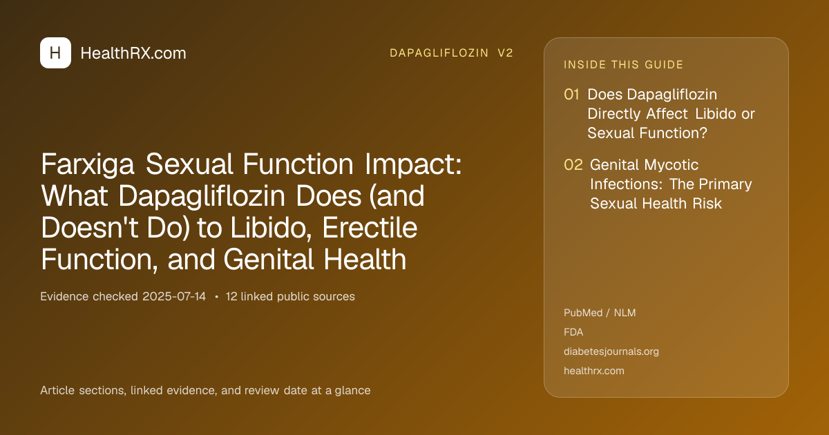Evidence overview for dapagliflozin v2: Farxiga Sexual Function Impact: What Dapagliflozin Does (and Doesn't Do) to Libido, Erectile Function, and Genital Health