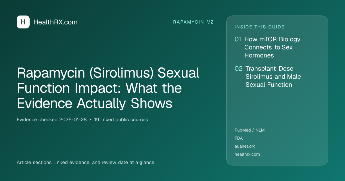 Evidence overview for Rapamycin (Sirolimus) Sexual Function Impact: What the Evidence Actually Shows