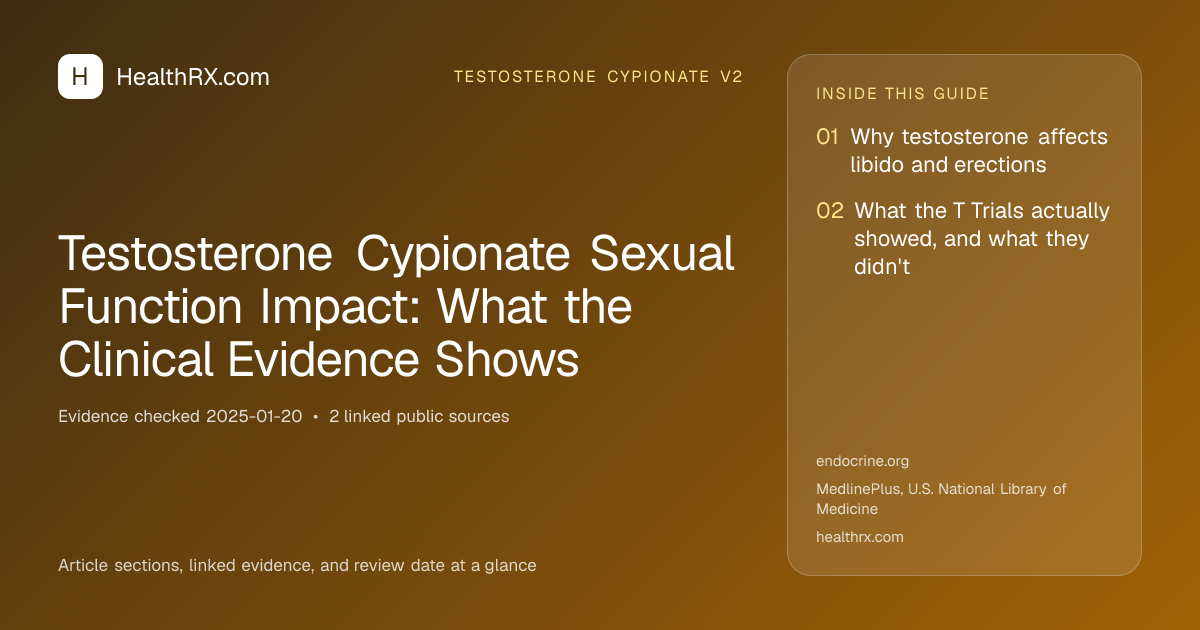 Evidence overview for Testosterone Cypionate Sexual Function Impact: What the Clinical Evidence Shows