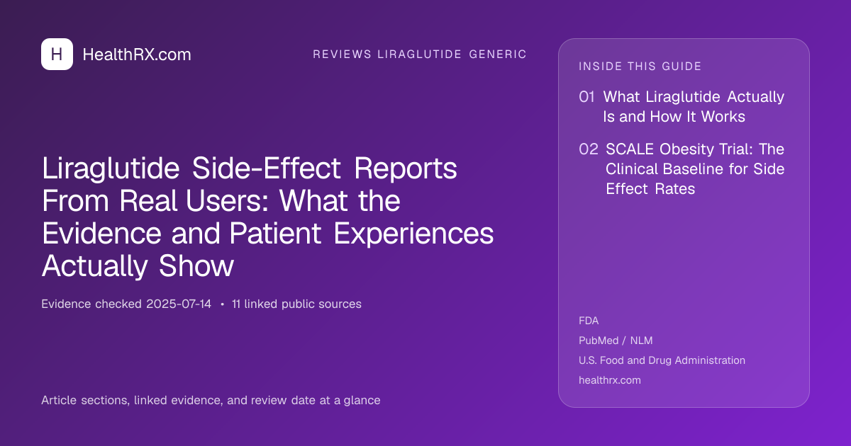 Evidence overview for Liraglutide Side-Effect Reports From Real Users: What the Evidence and Patient Experiences Actually Show