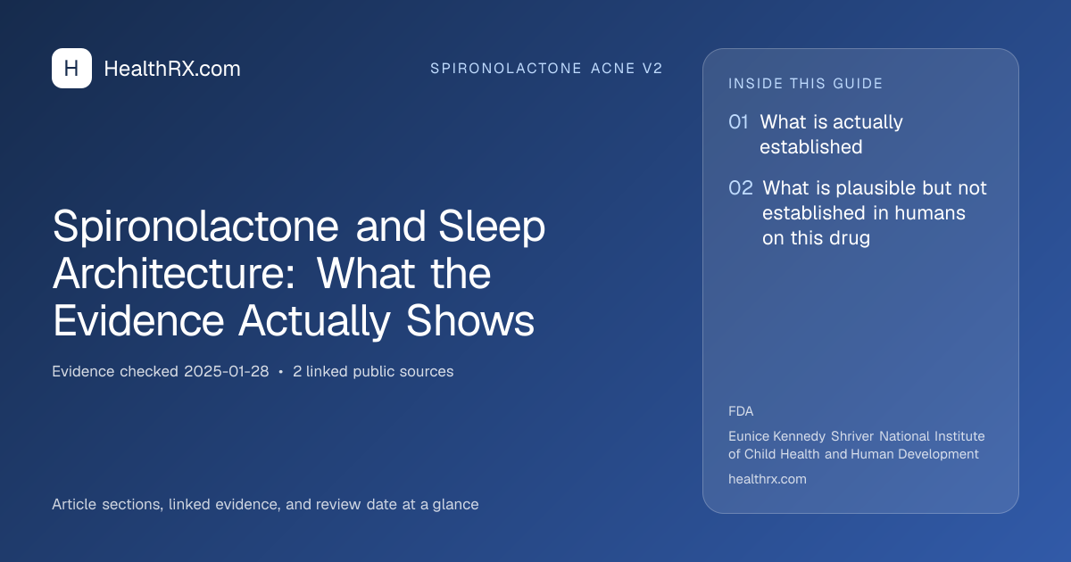 Evidence overview for spironolactone acne v2: Spironolactone and Sleep Architecture: What the Evidence Actually Shows