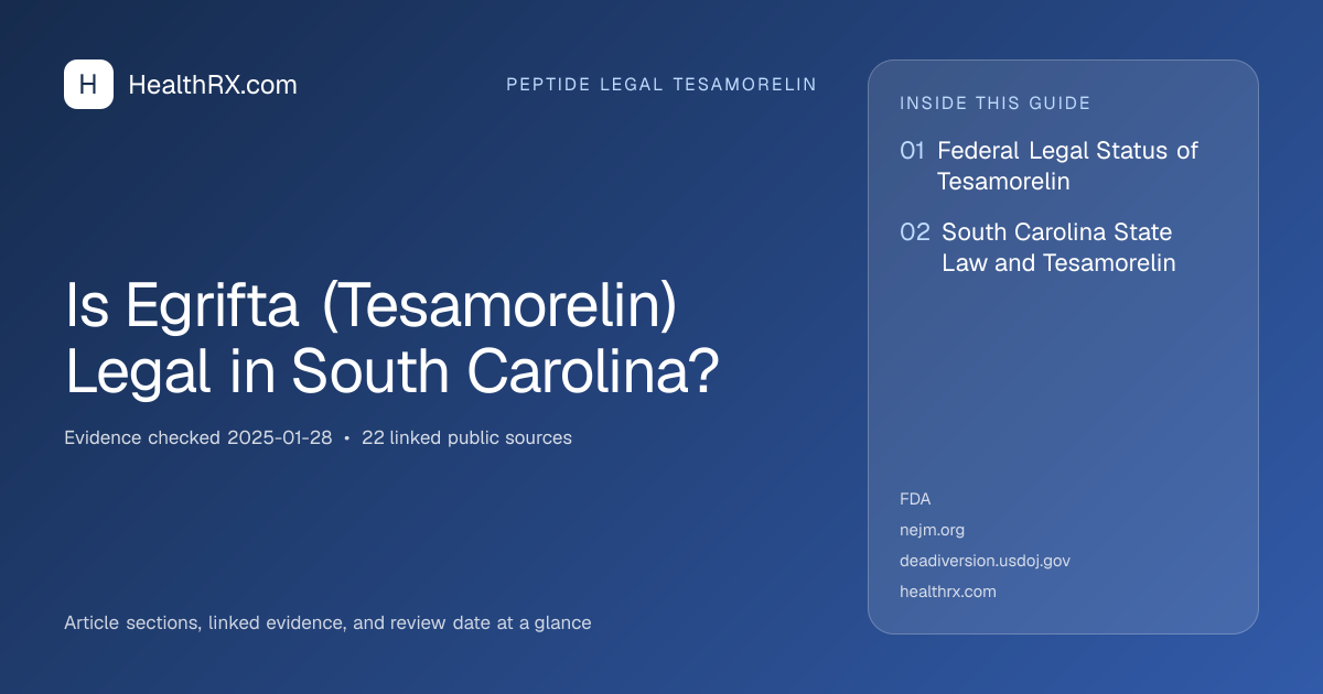Evidence overview for Is Egrifta (Tesamorelin) Legal in South Carolina?