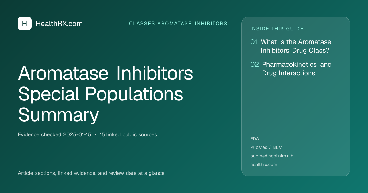Evidence overview for Aromatase Inhibitors Special Populations Summary