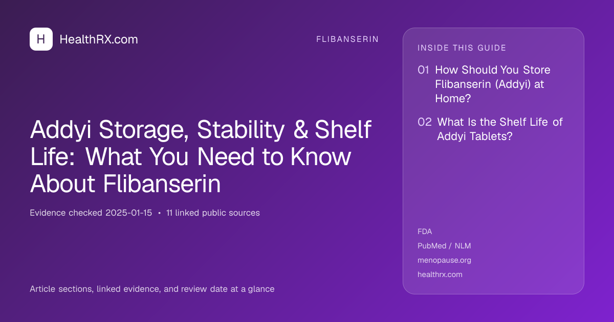 Evidence overview for flibanserin: Addyi Storage, Stability & Shelf Life: What You Need to Know About Flibanserin