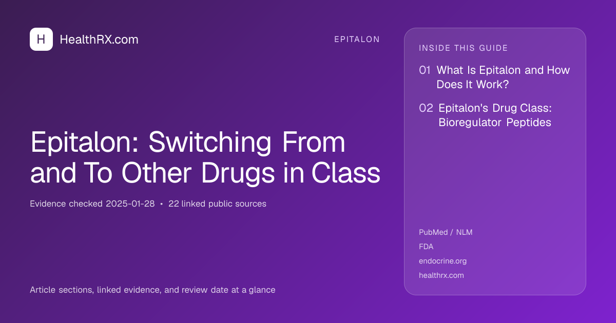 Evidence overview for Epitalon: Switching From and To Other Drugs in Class