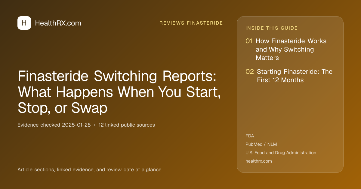Evidence overview for reviews finasteride: Finasteride Switching Reports: What Happens When You Start, Stop, or Swap