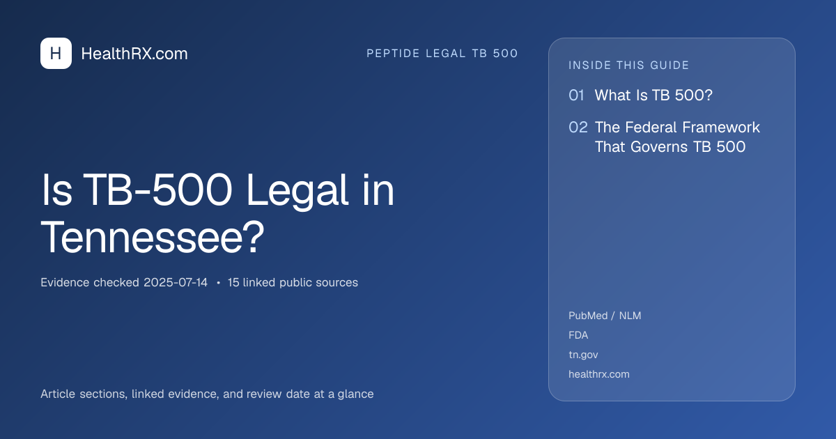 Evidence overview for Is TB-500 Legal in Tennessee?