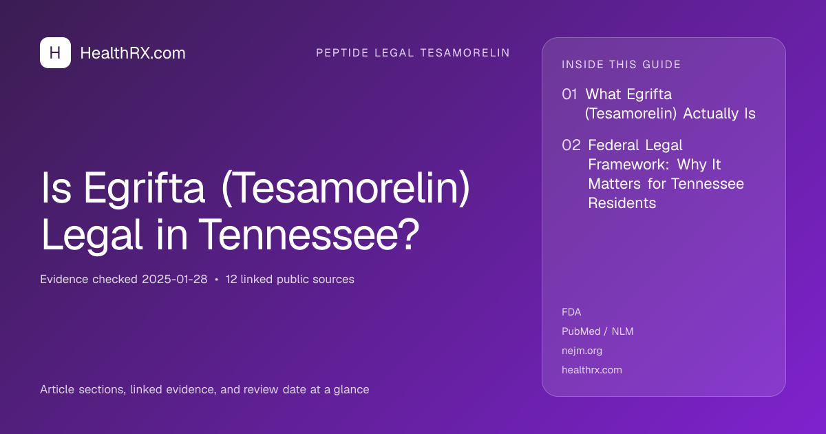 Evidence overview for Is Egrifta (Tesamorelin) Legal in Tennessee?
