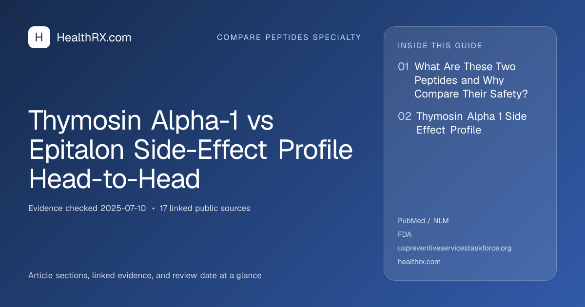 Evidence overview for Thymosin Alpha-1 vs Epitalon Side-Effect Profile Head-to-Head