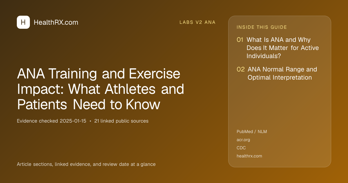 Evidence overview for ANA Training and Exercise Impact: What Athletes and Patients Need to Know