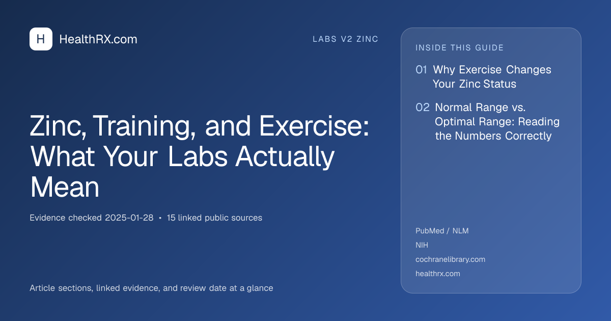 Evidence overview for Zinc, Training, and Exercise: What Your Labs Actually Mean