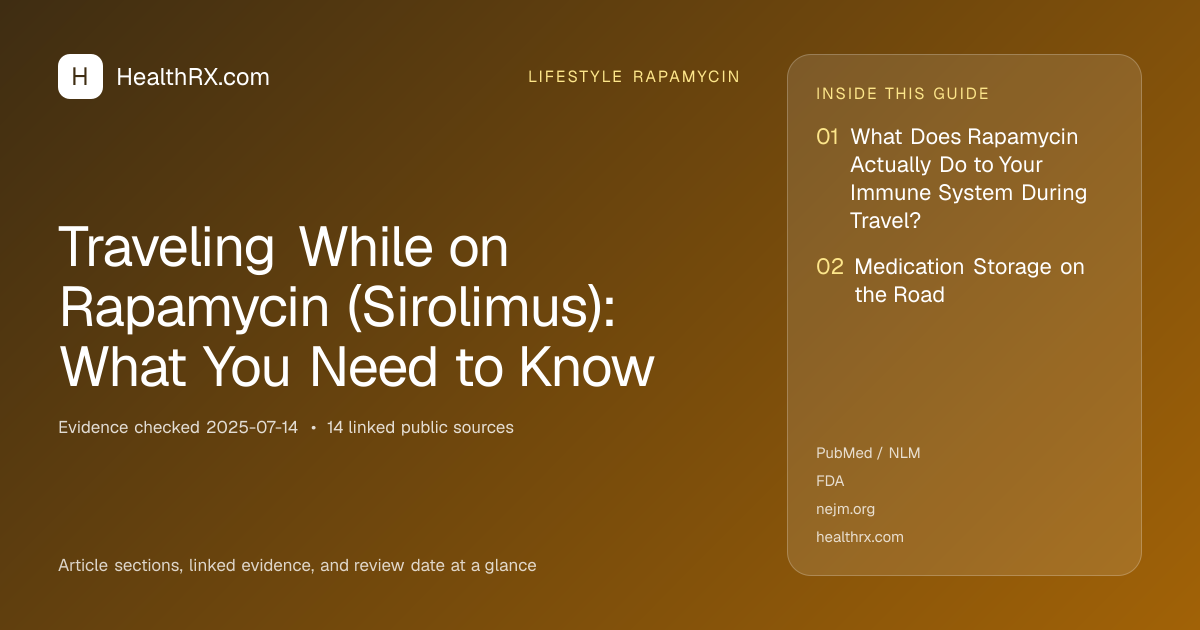 Evidence overview for lifestyle rapamycin: Traveling While on Rapamycin (Sirolimus): What You Need to Know