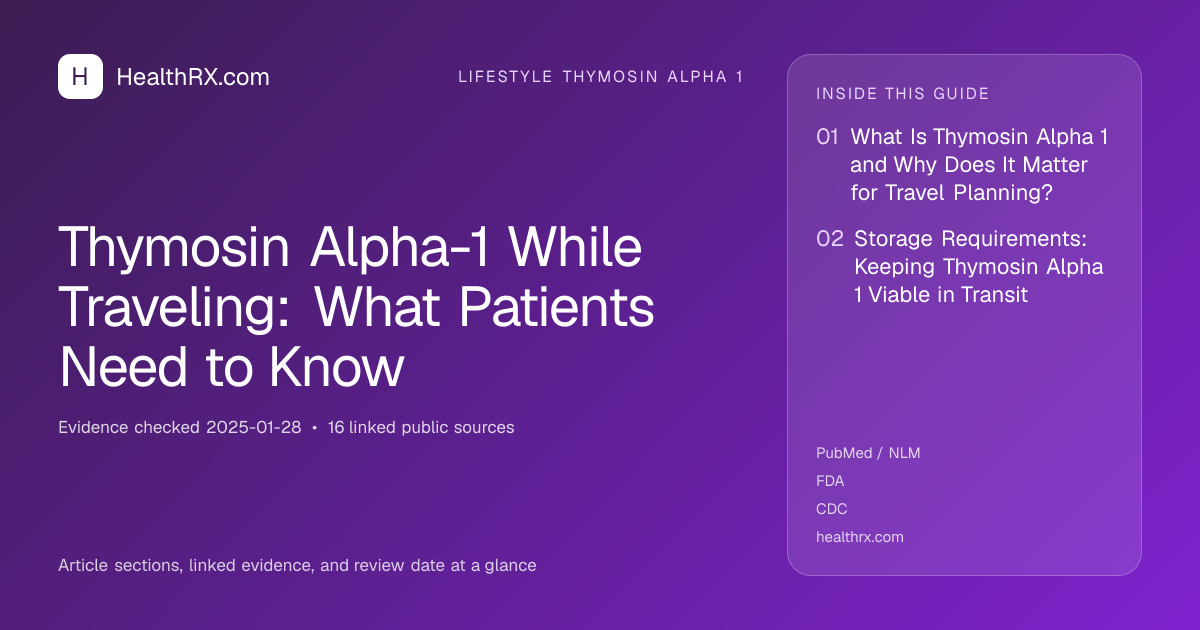 Evidence overview for Thymosin Alpha-1 While Traveling: What Patients Need to Know