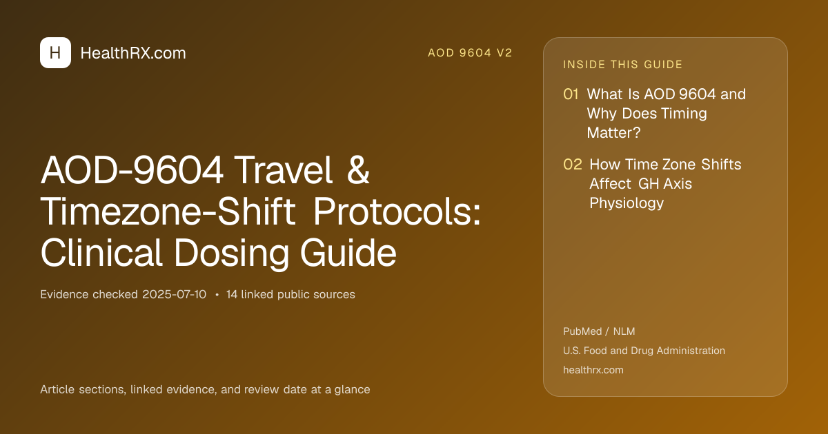 Evidence overview for AOD-9604 Travel & Timezone-Shift Protocols: Clinical Dosing Guide
