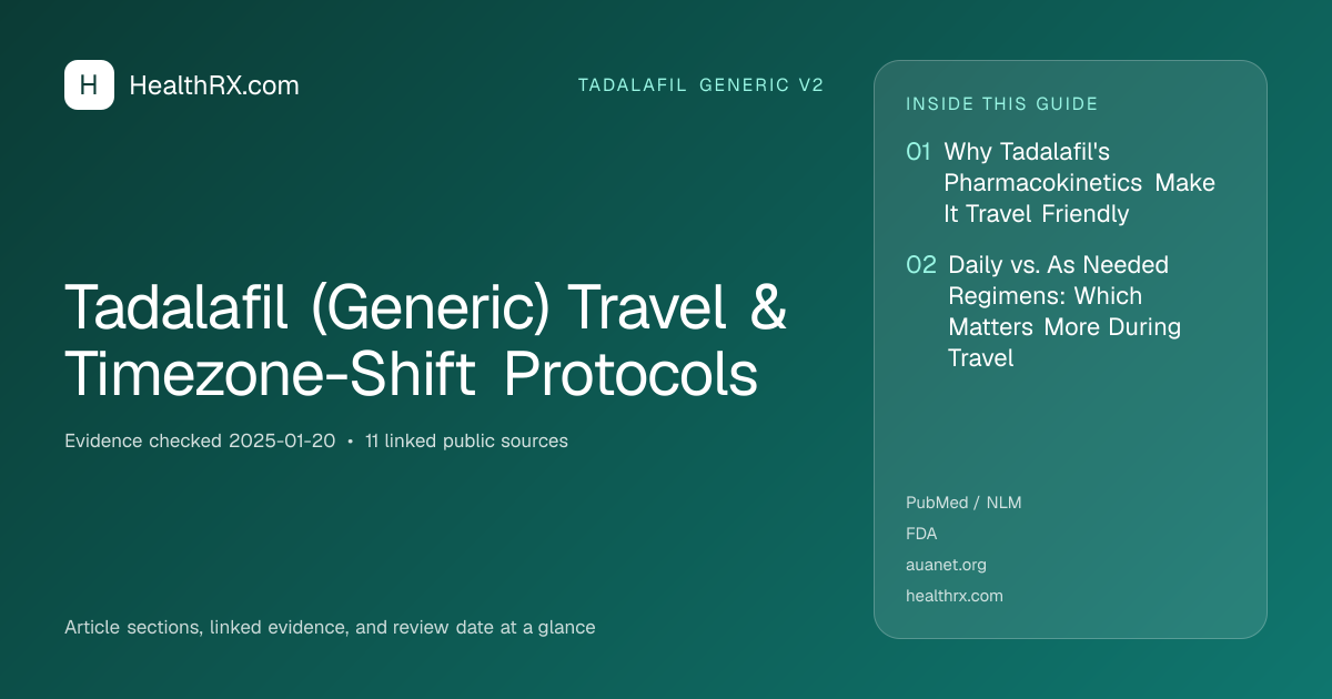 Evidence overview for tadalafil generic v2: Tadalafil (Generic) Travel & Timezone-Shift Protocols
