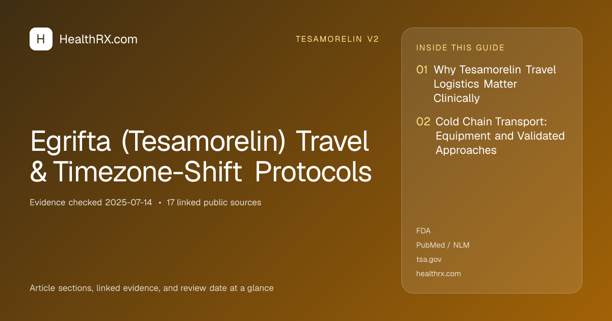 Evidence overview for Egrifta (Tesamorelin) Travel & Timezone-Shift Protocols