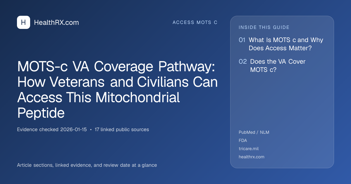 Evidence overview for MOTS-c VA Coverage Pathway: How Veterans and Civilians Can Access This Mitochondrial Peptide