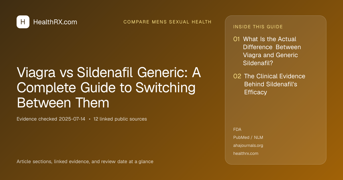Evidence overview for Viagra vs Sildenafil Generic: A Complete Guide to Switching Between Them