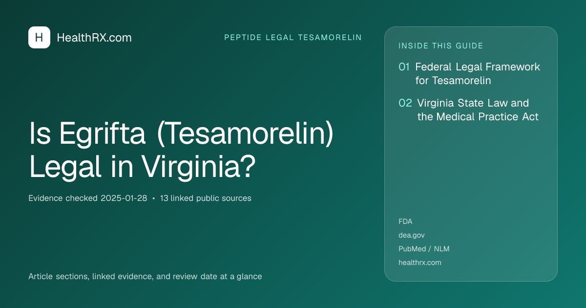 Evidence overview for Is Egrifta (Tesamorelin) Legal in Virginia?