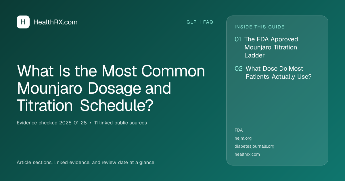 Evidence overview for What Is the Most Common Mounjaro Dosage and Titration Schedule?