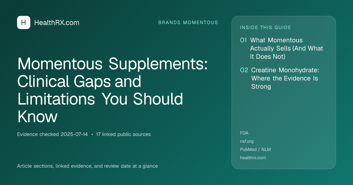 Evidence overview for brands momentous: Momentous Supplements: Clinical Gaps and Limitations You Should Know