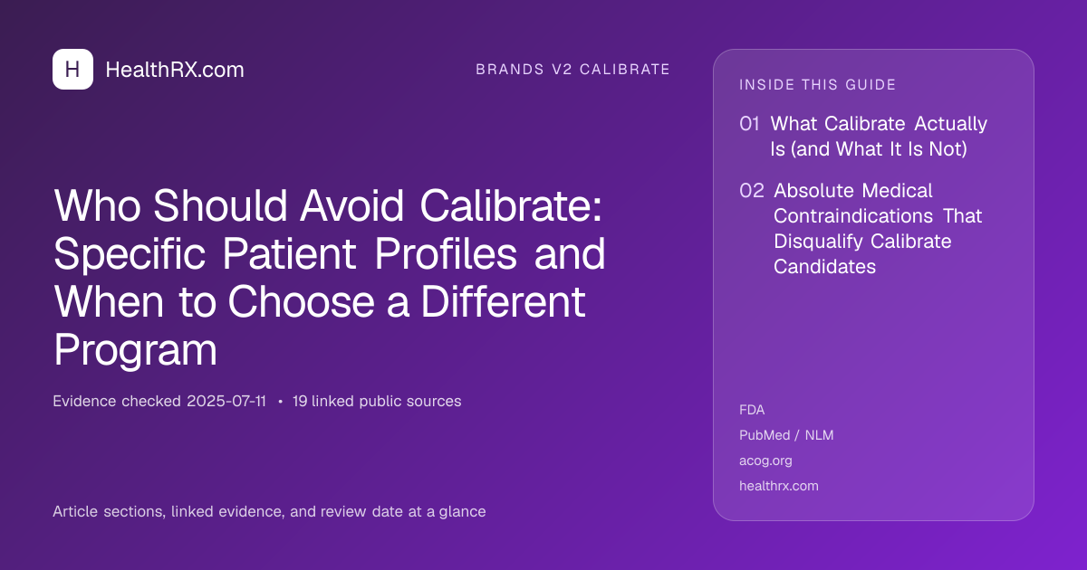 Evidence overview for Who Should Avoid Calibrate: Specific Patient Profiles and When to Choose a Different Program