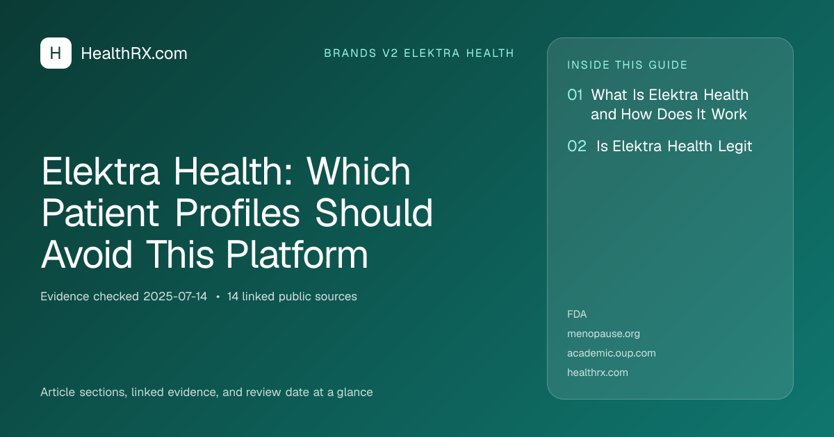 Evidence overview for Elektra Health: Which Patient Profiles Should Avoid This Platform