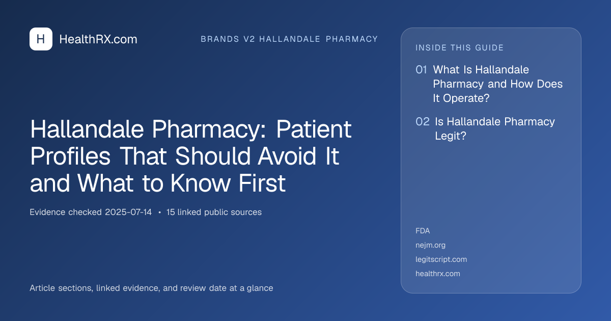 Evidence overview for Hallandale Pharmacy: Patient Profiles That Should Avoid It and What to Know First
