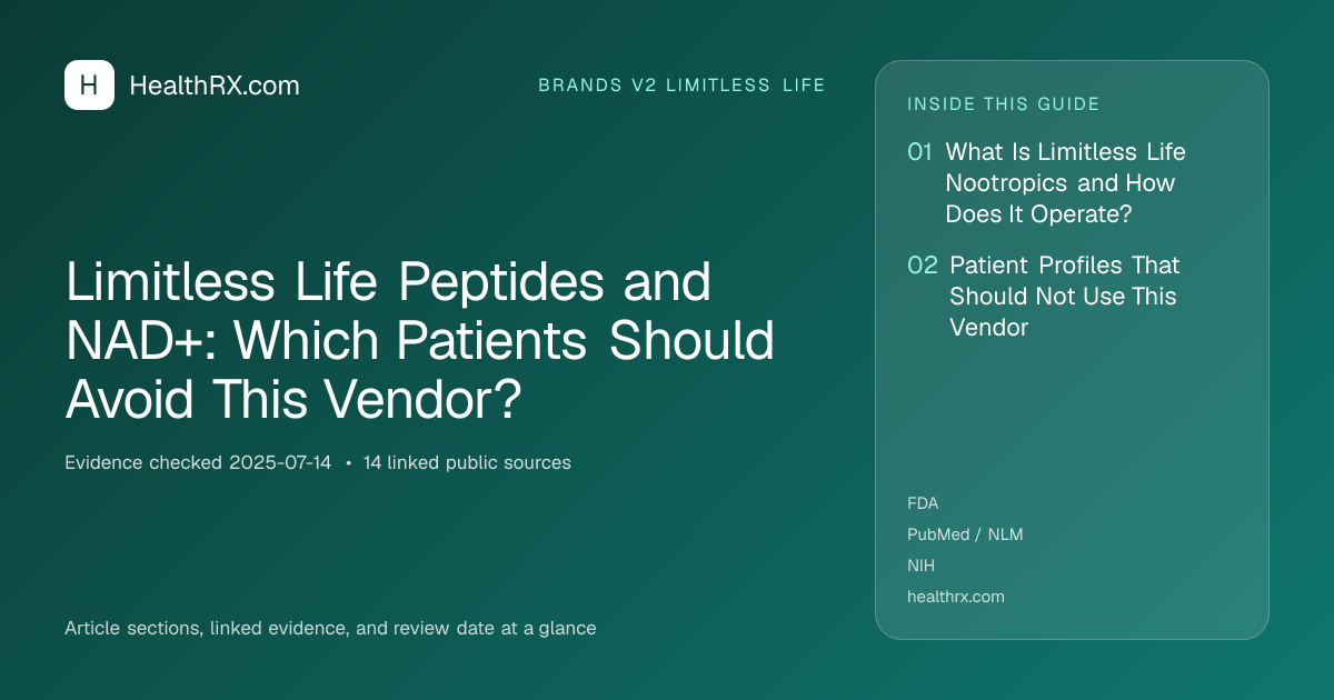 Evidence overview for Limitless Life Peptides and NAD+: Which Patients Should Avoid This Vendor?