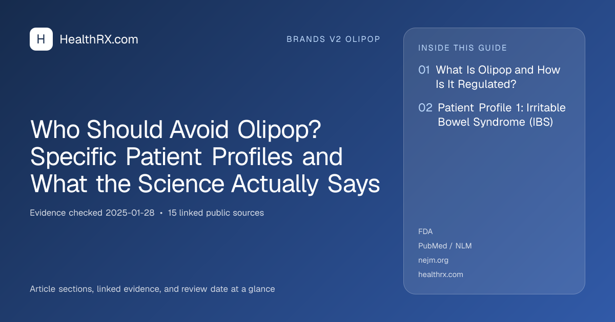 Evidence overview for brands v2 olipop: Who Should Avoid Olipop? Specific Patient Profiles and What the Science Actually Says
