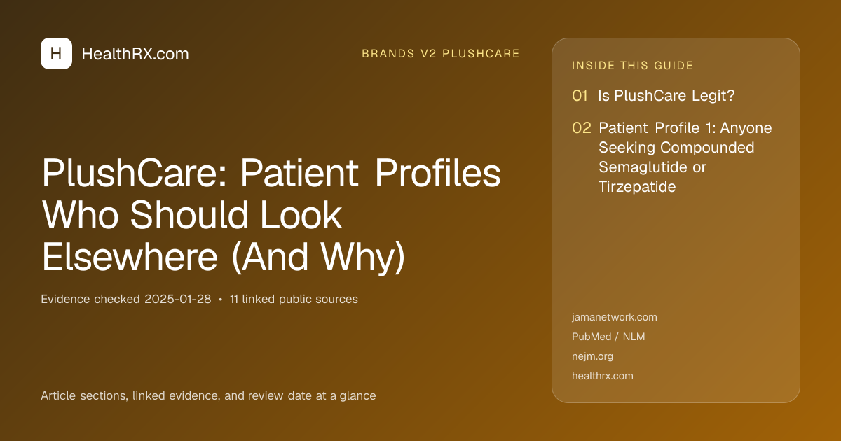 Evidence overview for PlushCare: Patient Profiles Who Should Look Elsewhere (And Why)