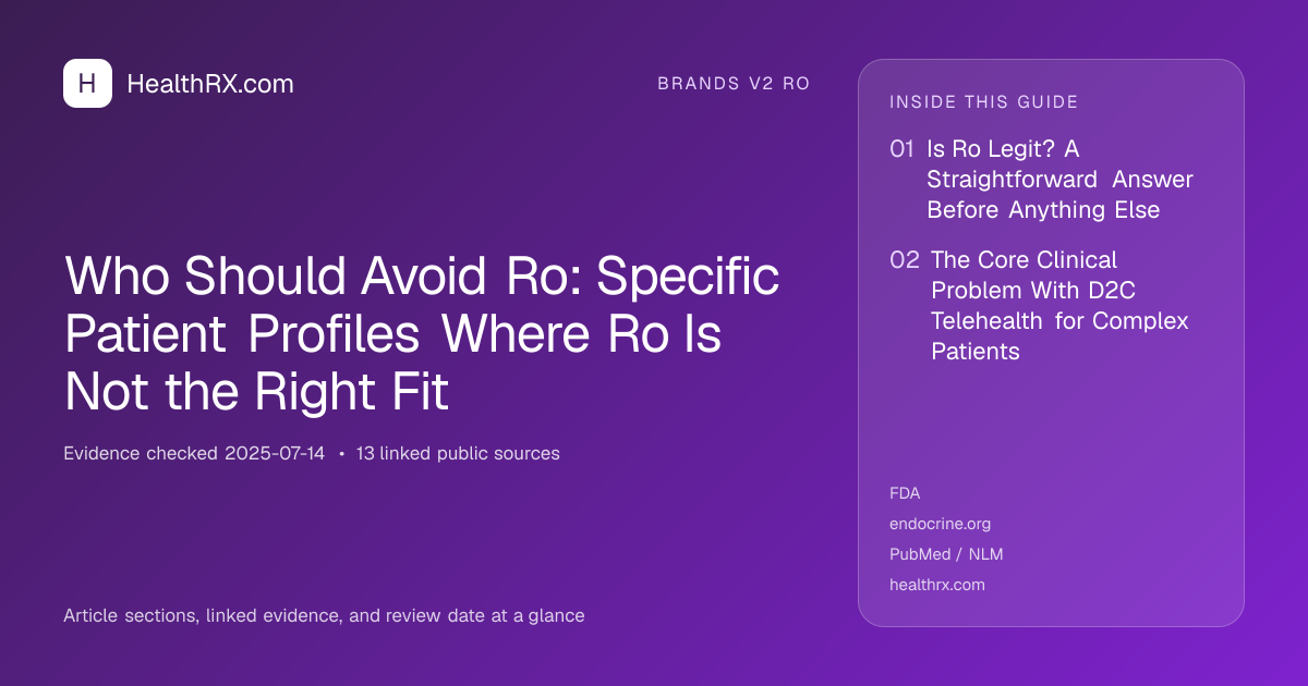 Evidence overview for Who Should Avoid Ro: Specific Patient Profiles Where Ro Is Not the Right Fit