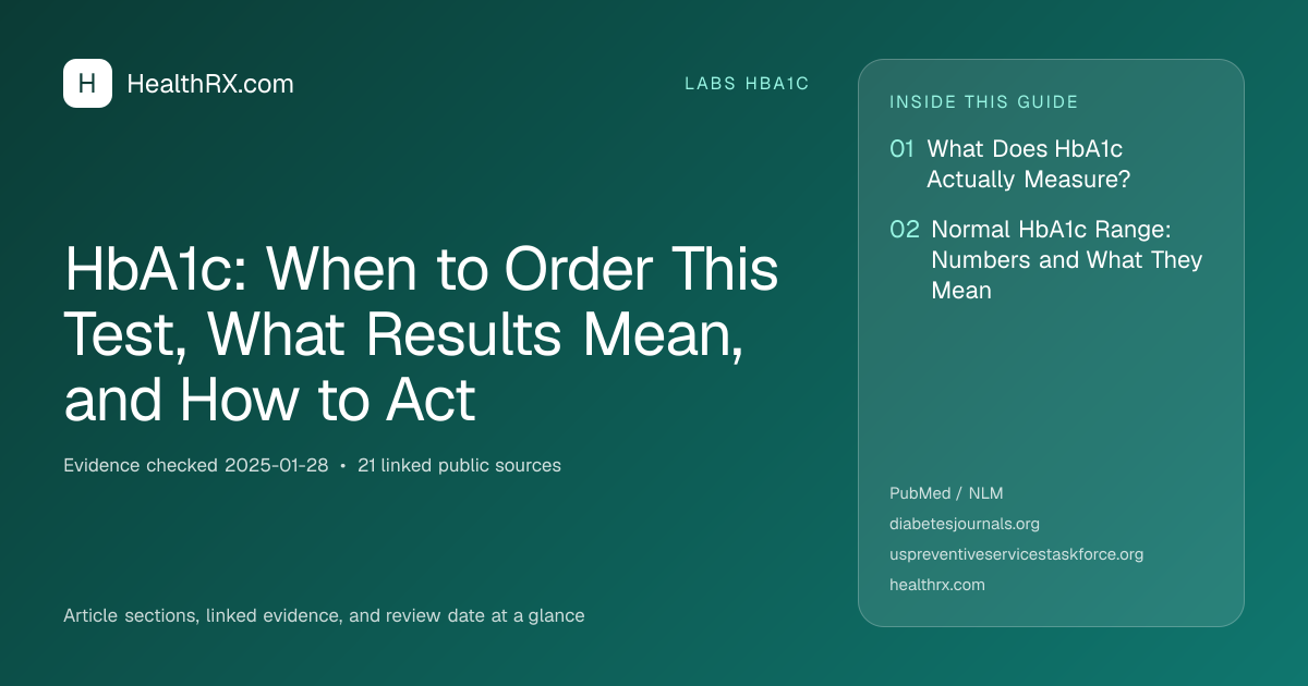 Evidence overview for HbA1c: When to Order This Test, What Results Mean, and How to Act