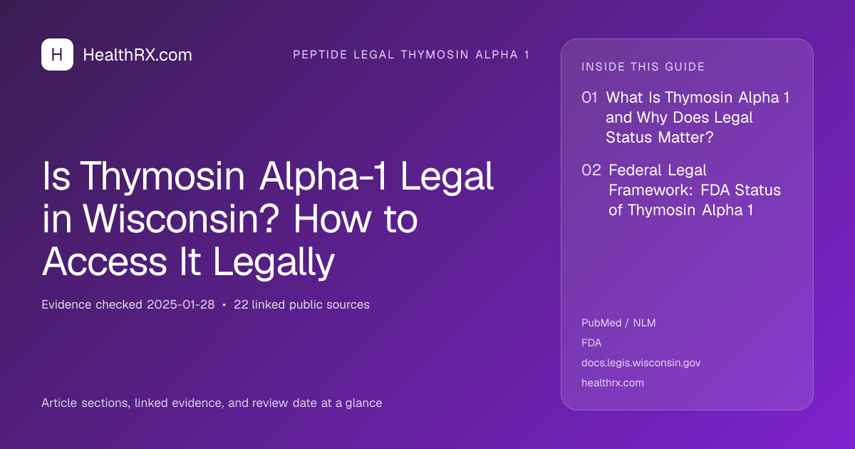 Evidence overview for Is Thymosin Alpha-1 Legal in Wisconsin? How to Access It Legally