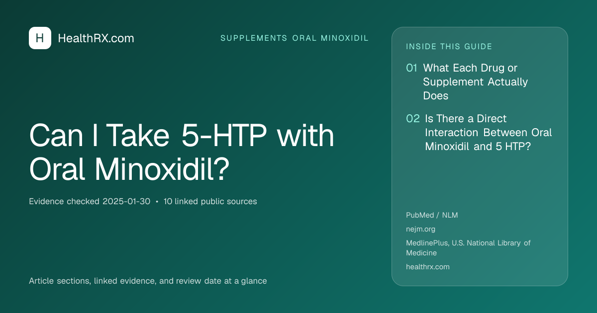 Evidence overview for supplements oral minoxidil: Can I Take 5-HTP with Oral Minoxidil?