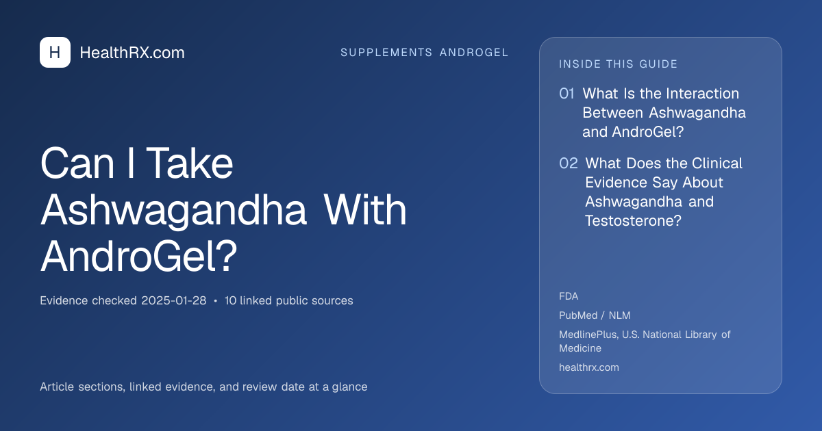 Evidence overview for Can I Take Ashwagandha With AndroGel?