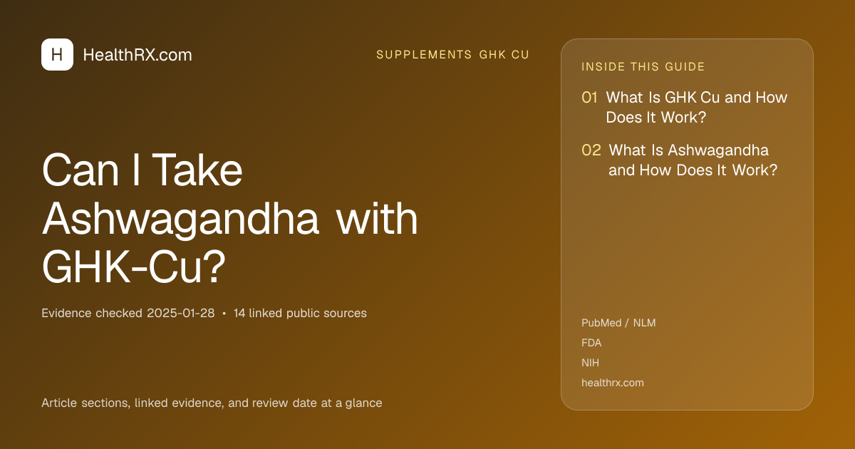 Evidence overview for supplements ghk cu: Can I Take Ashwagandha with GHK-Cu?