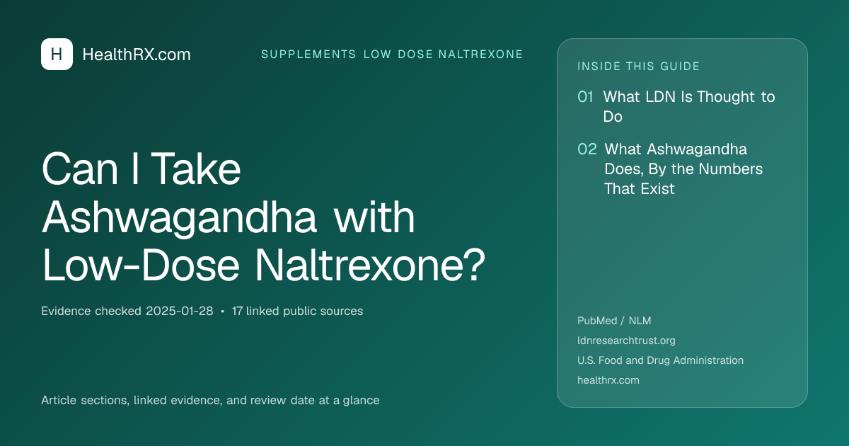 Evidence overview for supplements low dose naltrexone: Can I Take Ashwagandha with Low-Dose Naltrexone?
