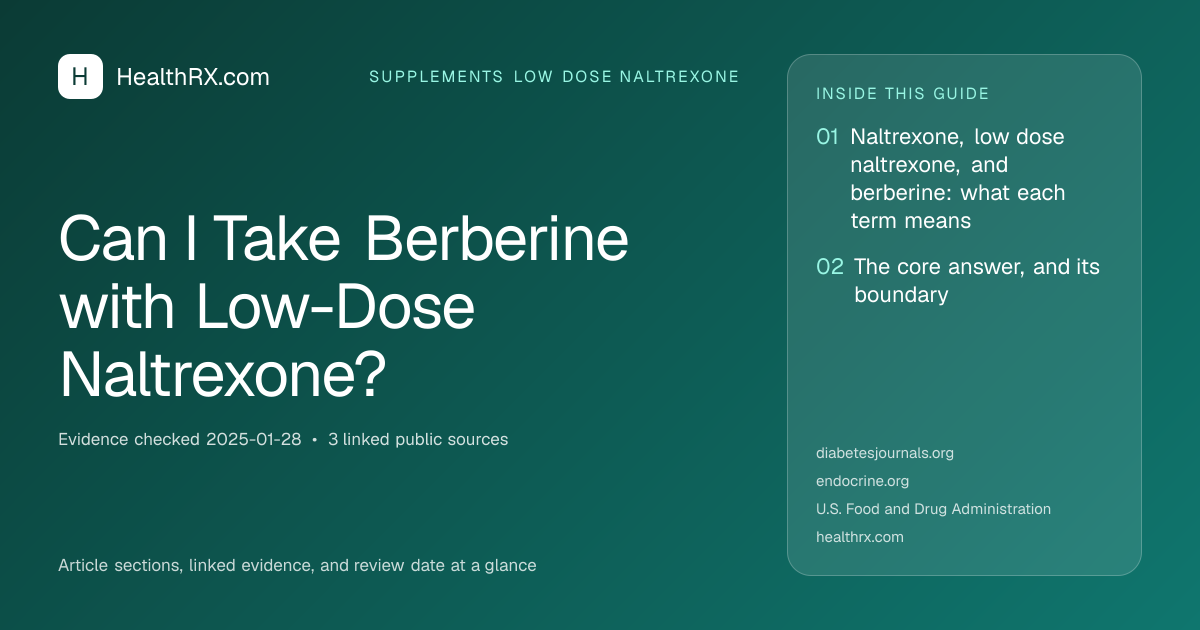 Evidence overview for supplements low dose naltrexone: Can I Take Berberine with Low-Dose Naltrexone?