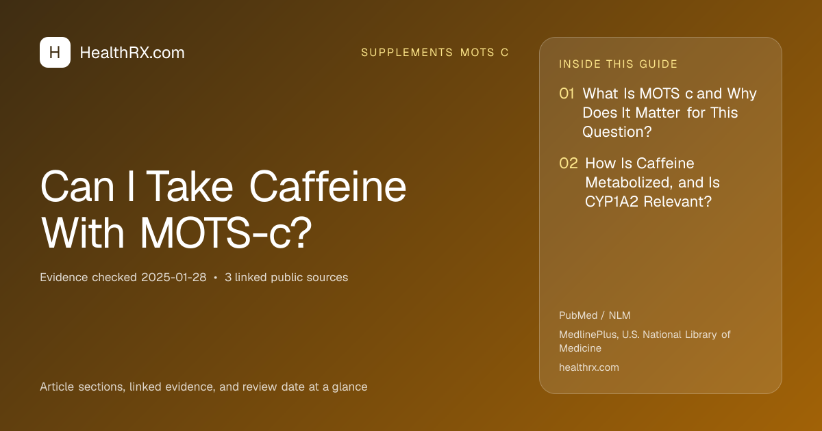 Evidence overview for Can I Take Caffeine With MOTS-c?