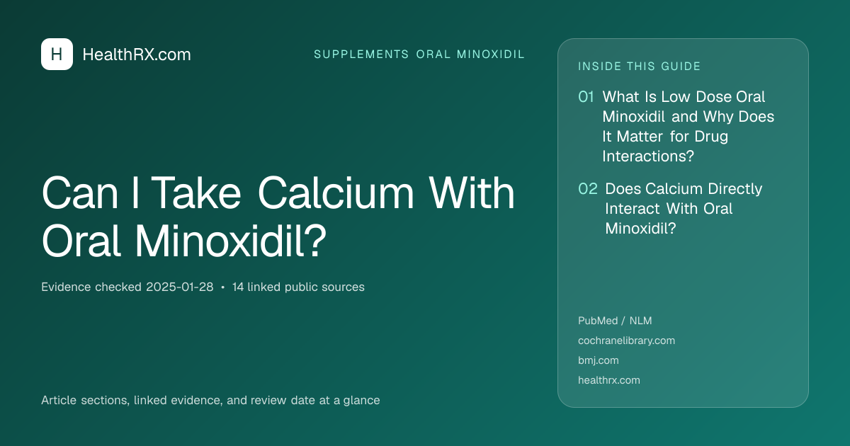 Evidence overview for supplements oral minoxidil: Can I Take Calcium With Oral Minoxidil?
