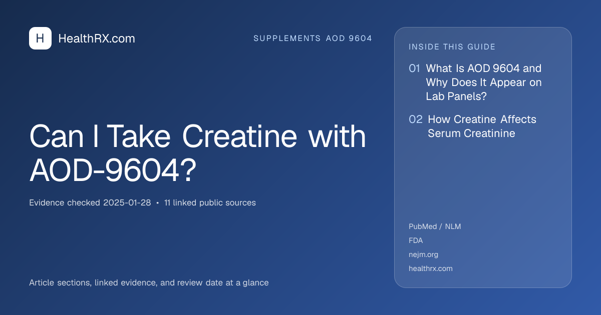 Evidence overview for Can I Take Creatine with AOD-9604?