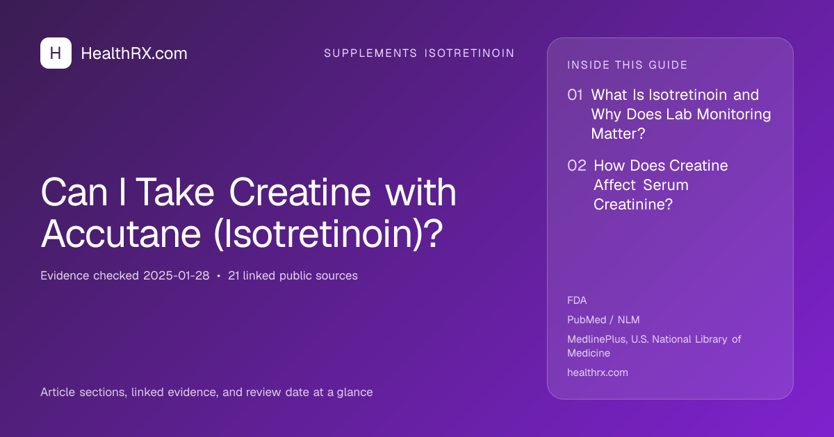 Evidence overview for supplements isotretinoin: Can I Take Creatine with Accutane (Isotretinoin)?