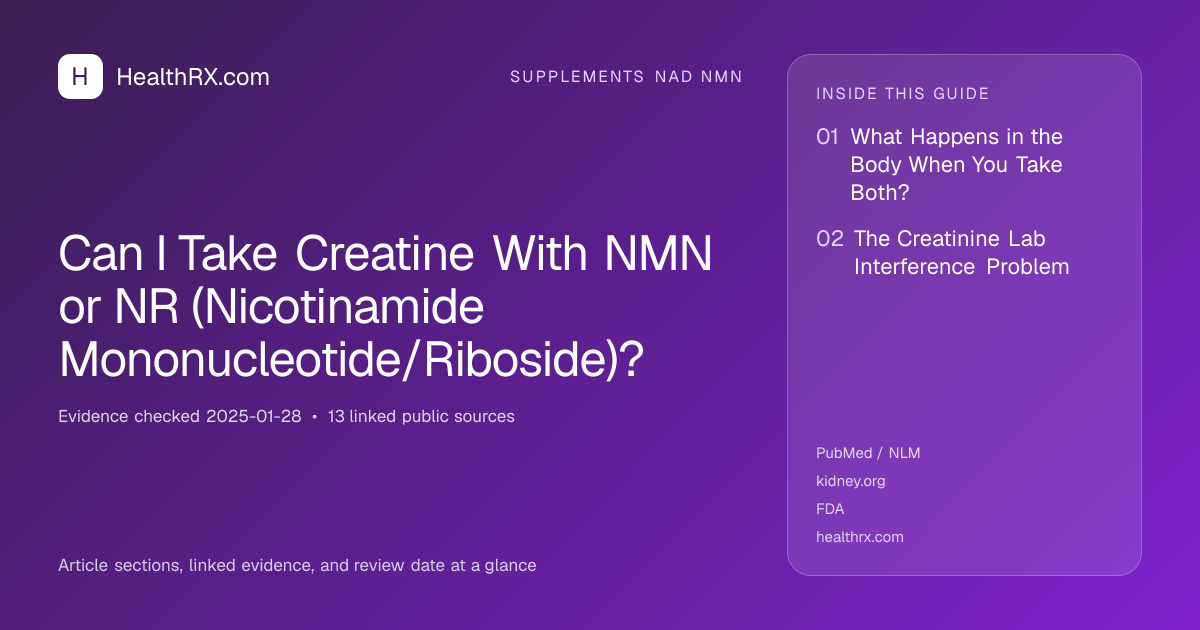 Evidence overview for supplements nad nmn: Can I Take Creatine With NMN or NR (Nicotinamide Mononucleotide/Riboside)?