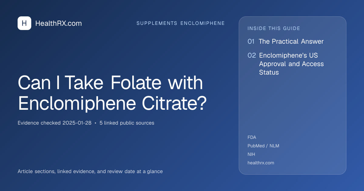 Evidence overview for Can I Take Folate with Enclomiphene Citrate?