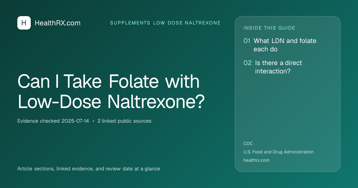 Evidence overview for supplements low dose naltrexone: Can I Take Folate with Low-Dose Naltrexone?