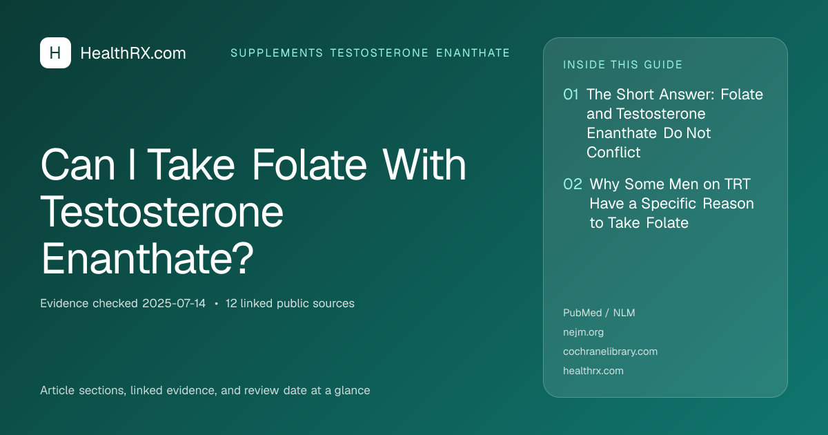 Evidence overview for Can I Take Folate With Testosterone Enanthate?